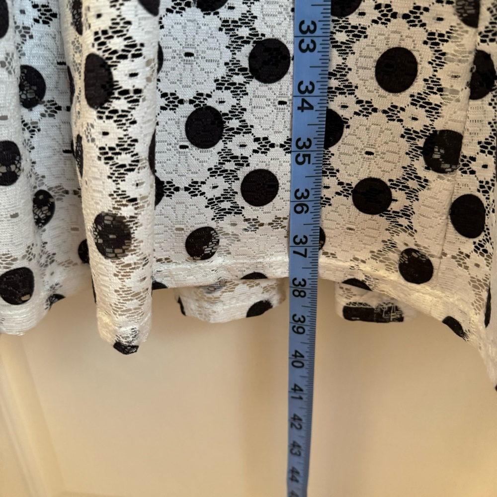 Dress Barn White Midi Dress with Black Polka Dot Floral Print - Picture 3 of 5